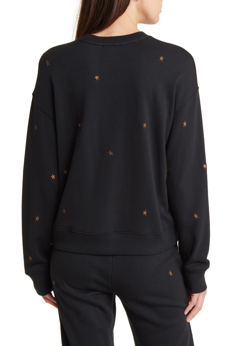 Ramona Star Cotton Modal Sweatshirt, Alternate, color, BRONZE STAR EMBROIDERY