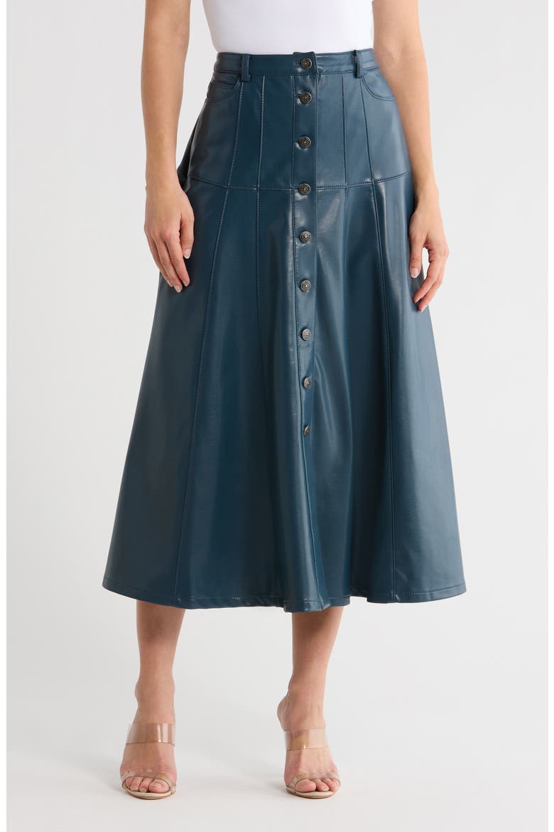 Veena Faux Leather Skirt, Main, color, NIGHTFALL