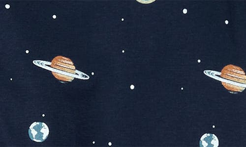 Shop Miles The Label Planets French Terry Zip Romper In Navy