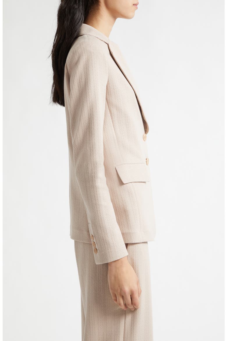 Chevron Stretch Cotton Blend Jersey Jacket, Alternate, color, TAN