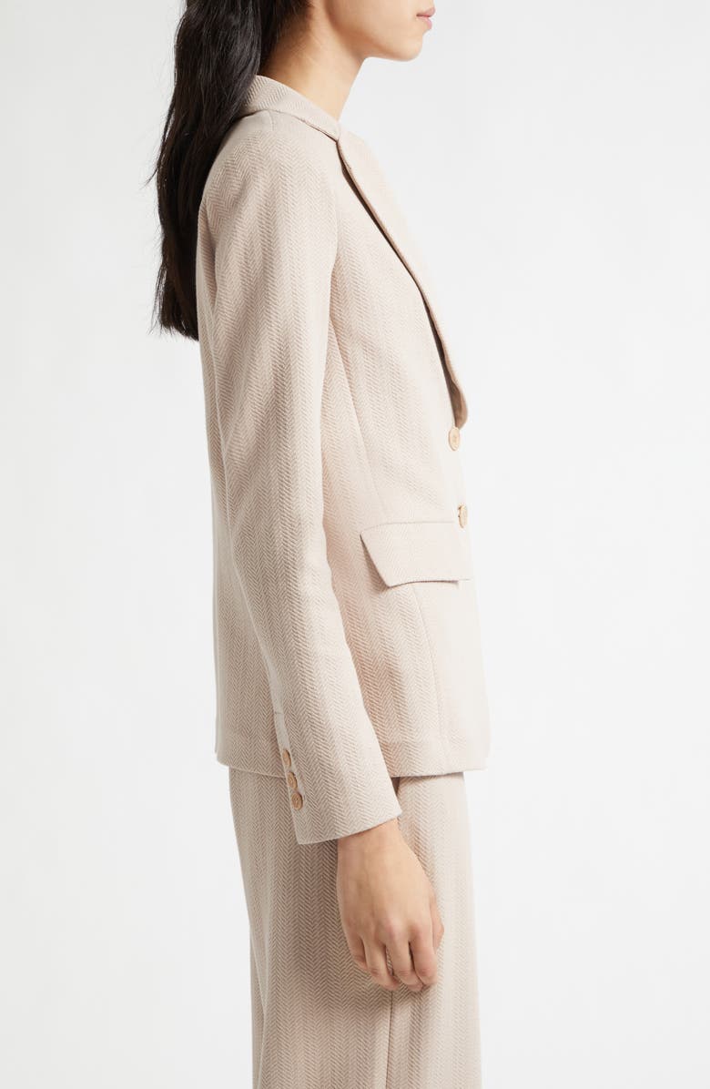 Emporio Armani Chevron Stretch Cotton Blend Jersey Jacket, Alternate, color, Tan