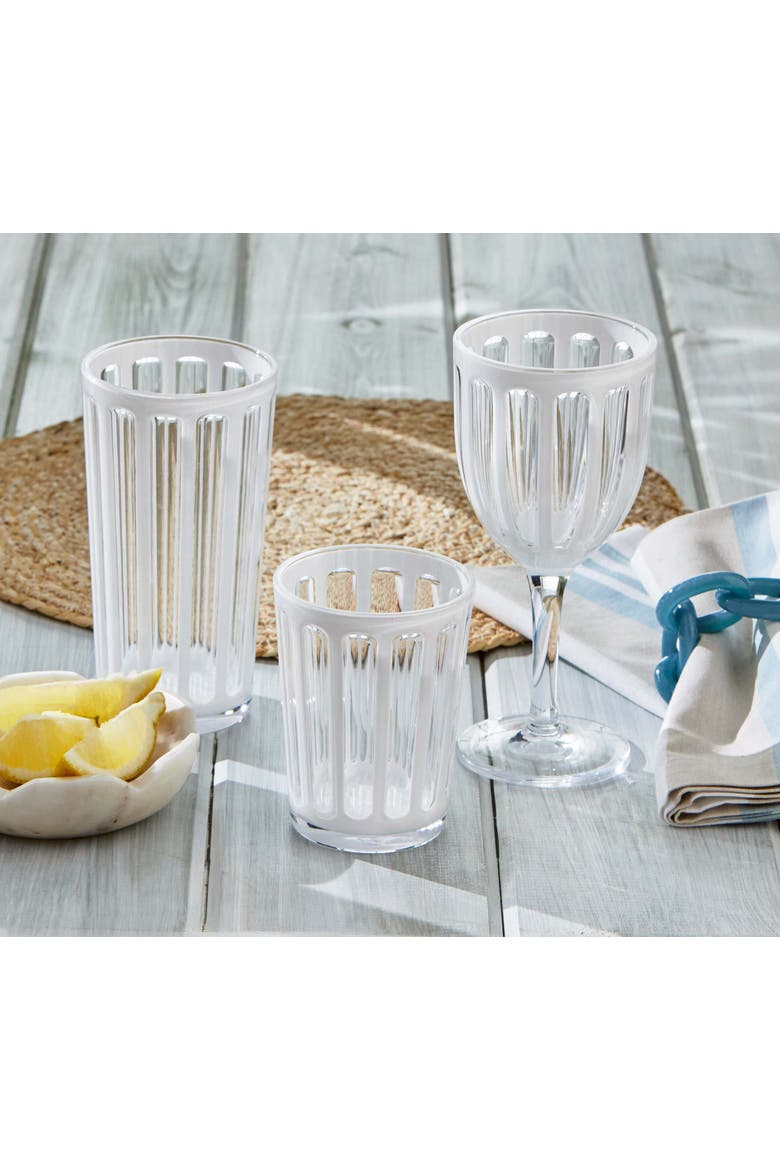 Villa White Acrylic Tumbler Set of 6 BPA-Free Dishwasher Safe, Alternate, color, White