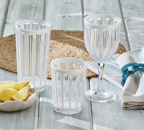 Tag Villa 22 oz Green Acrylic All Purpose Red White Bpa-free, Dishwasher Safe, Durable Drinkware In White