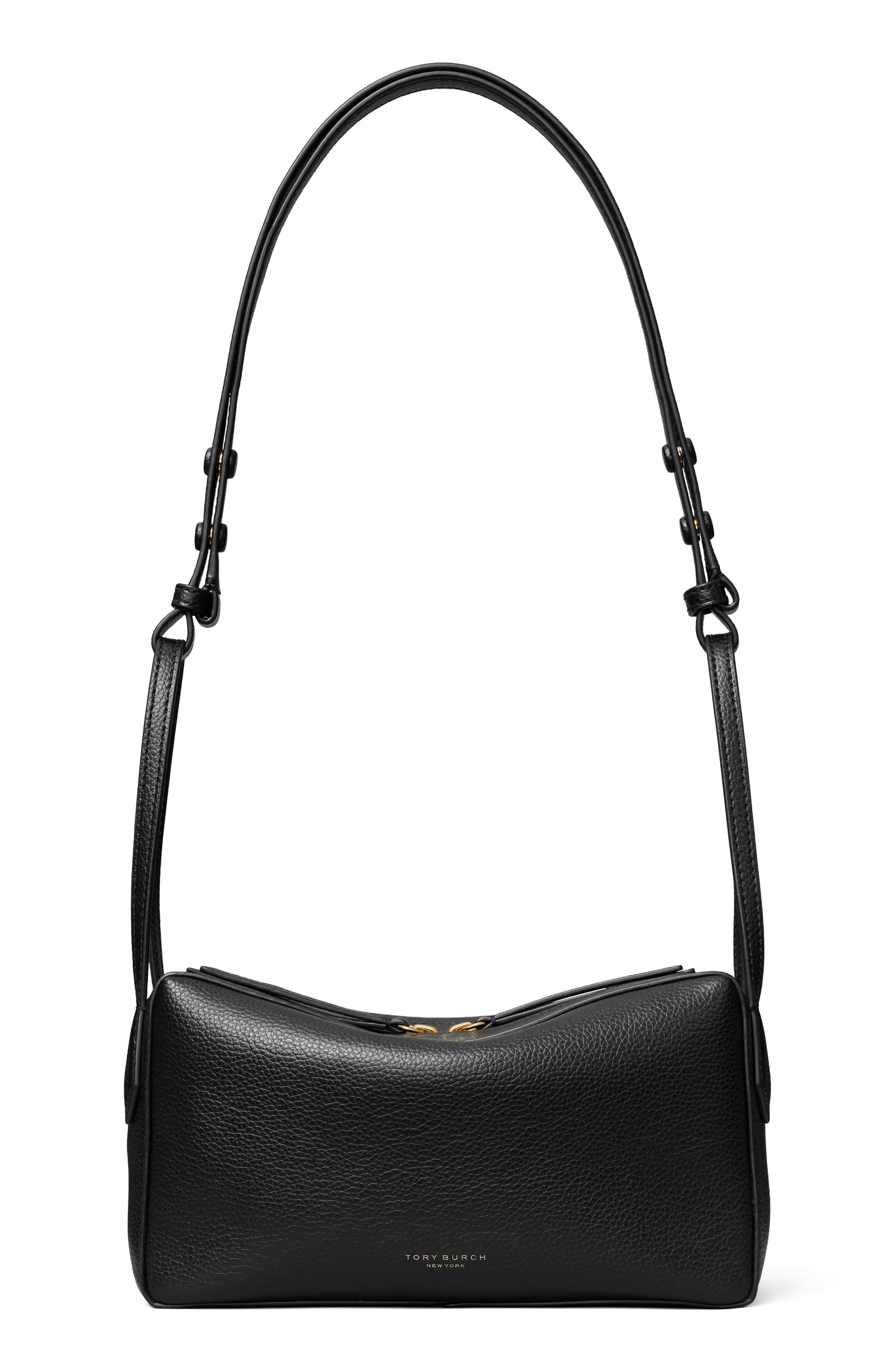 Perry Leather Crossbody Bag, Main, color, BLACK