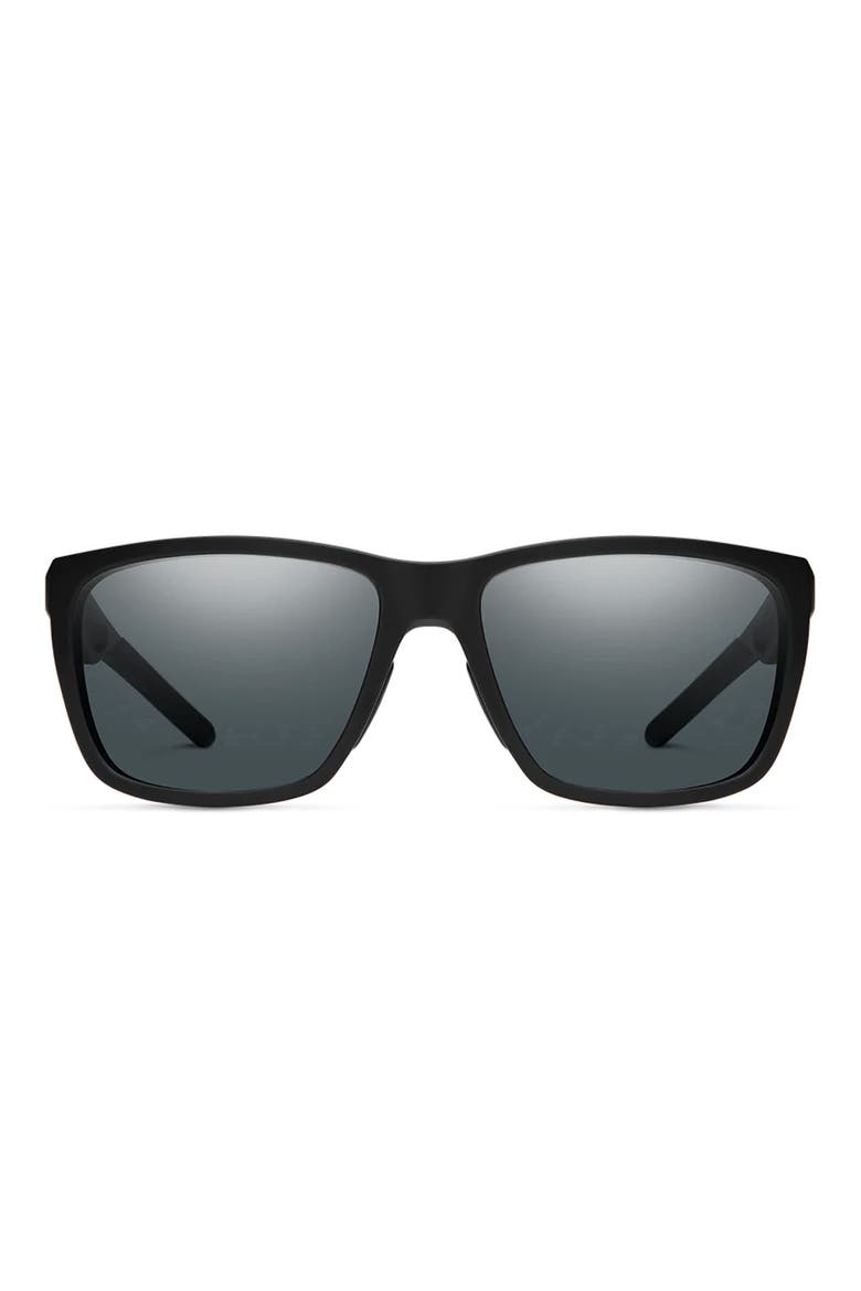 Gender Inclusive Longfin Elite Polarized Square Sunglasses, Main, color, MATTE BLACK / POLARIZED GRAY