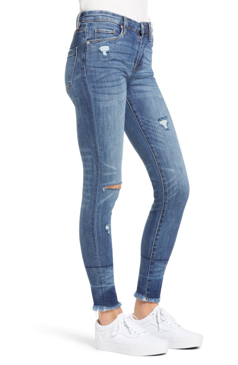 BLANKNYC The Bond Distressed High Waist Ankle Skinny Jeans, Alternate, color, 
