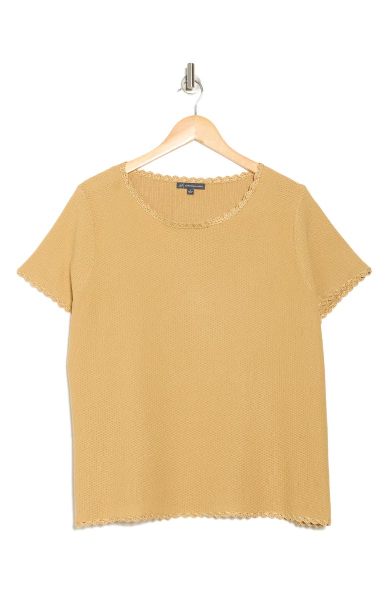 Adrianna Papell Short Sleeve Sweater, Alternate, color, Golden Maize