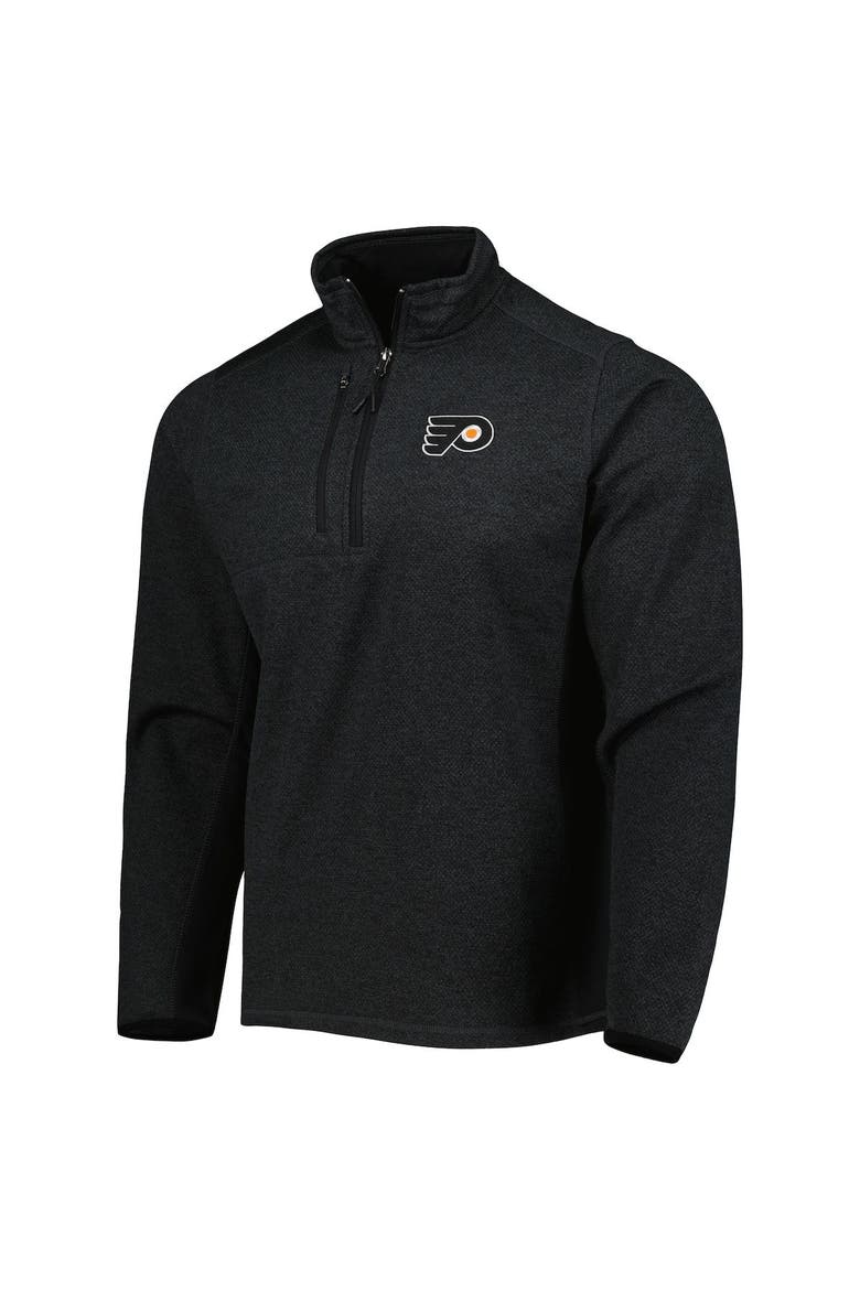Men's Antigua Heathered Black Philadelphia Flyers Course Quarter-Zip Jacket, Alternate, color, Heather Black