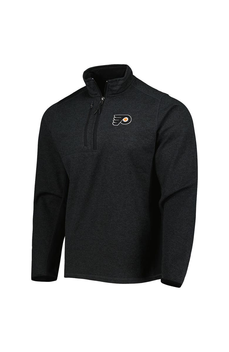 ANTIGUA Men's Antigua Heathered Black Philadelphia Flyers Course Quarter-Zip Jacket, Alternate, color, Heather Black