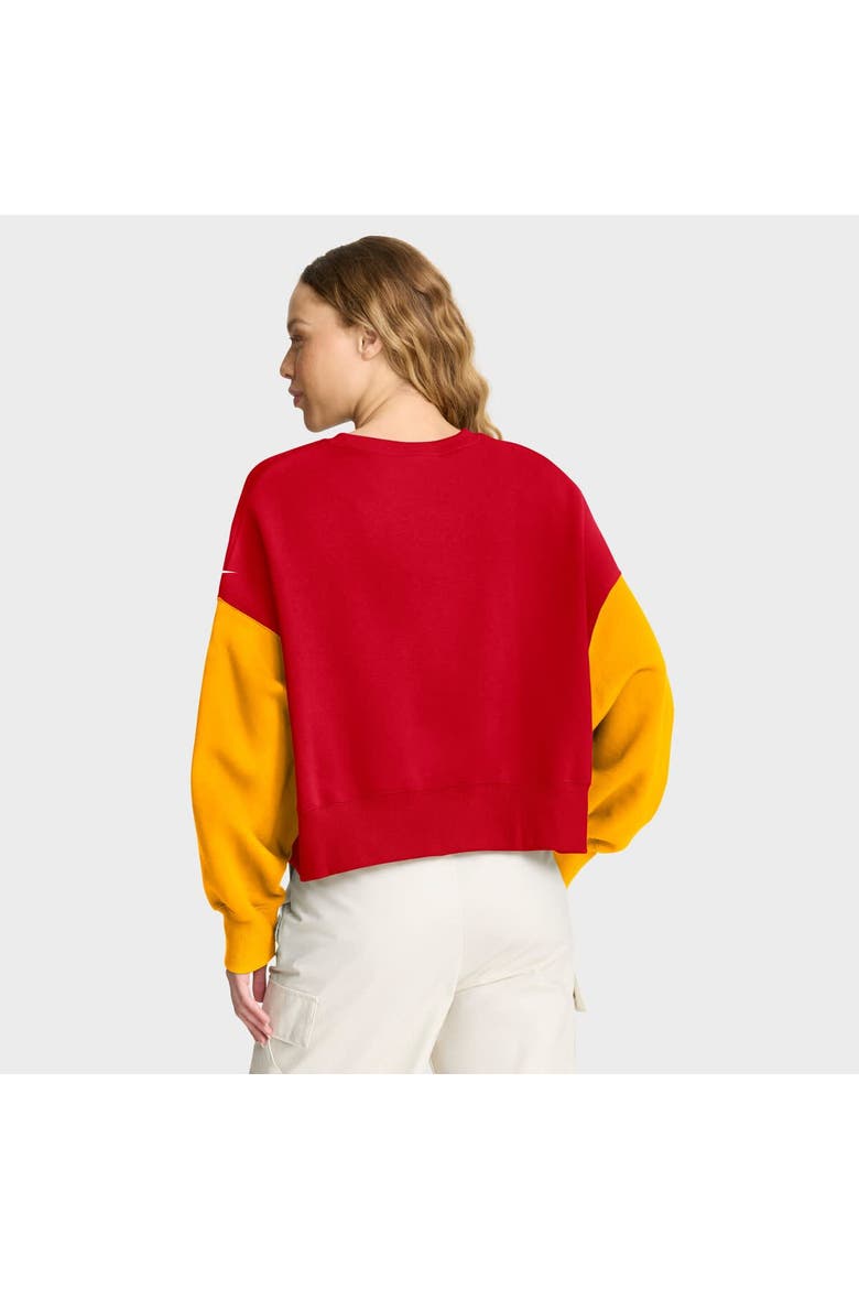 Women's Nike Red Kansas City Chiefs Oversized Color-Block Pullover Sweatshirt, Alternate, color, Red