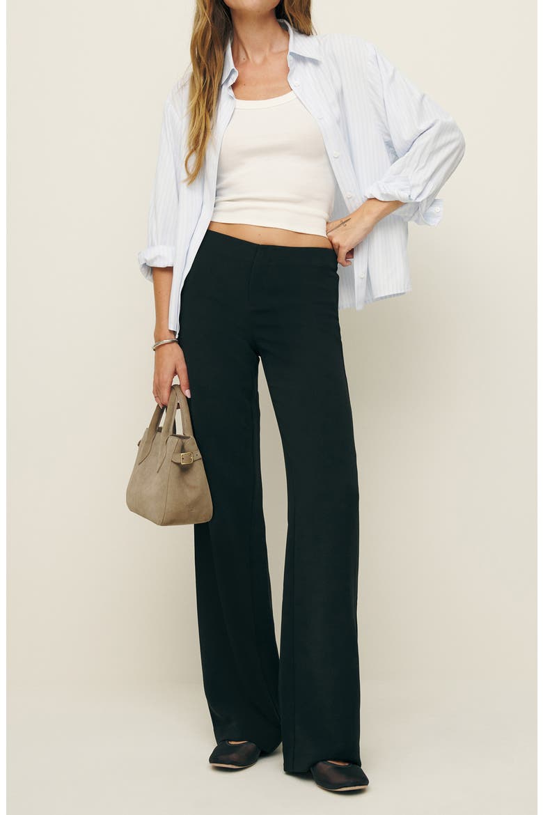 Vida Stripe Straight Leg Pants, Alternate, color, PITCH BLACK