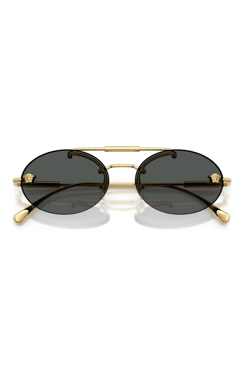56mm Oval Sunglasses, Alternate, color, GOLD / DARK GREY