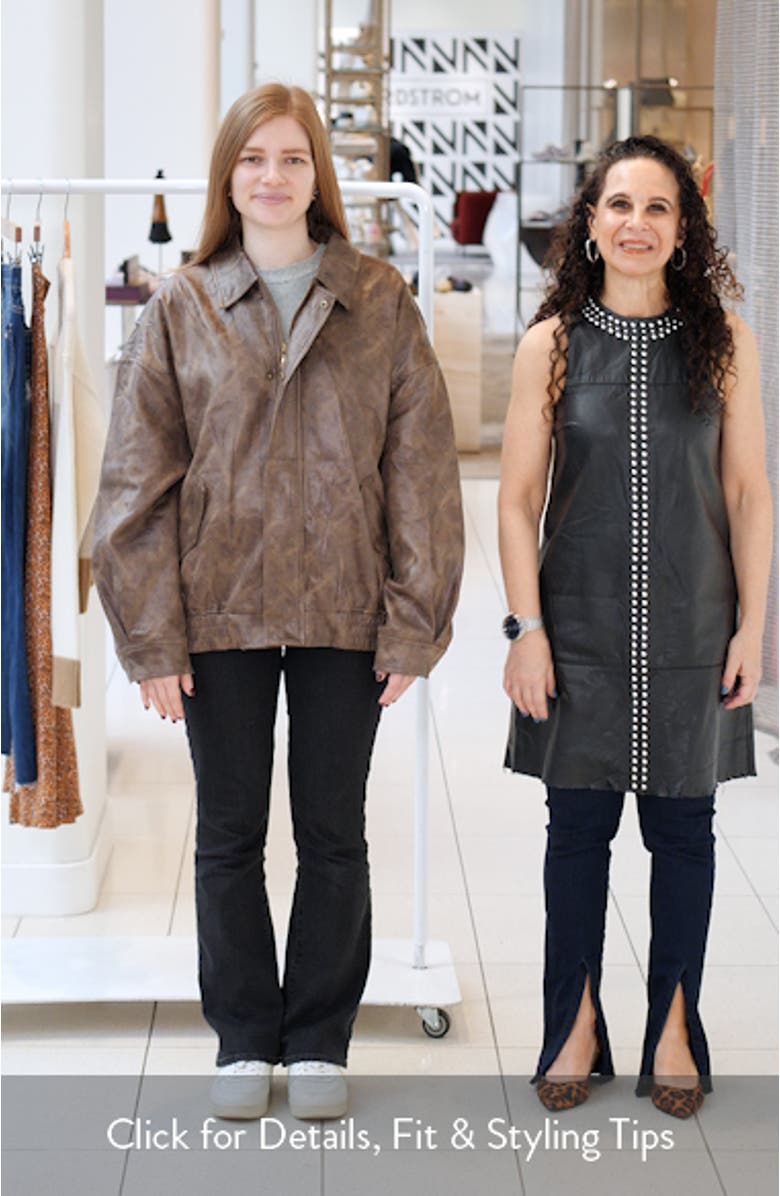 Kenny Faux Leather Bomber Jacket, sales video thumbnail