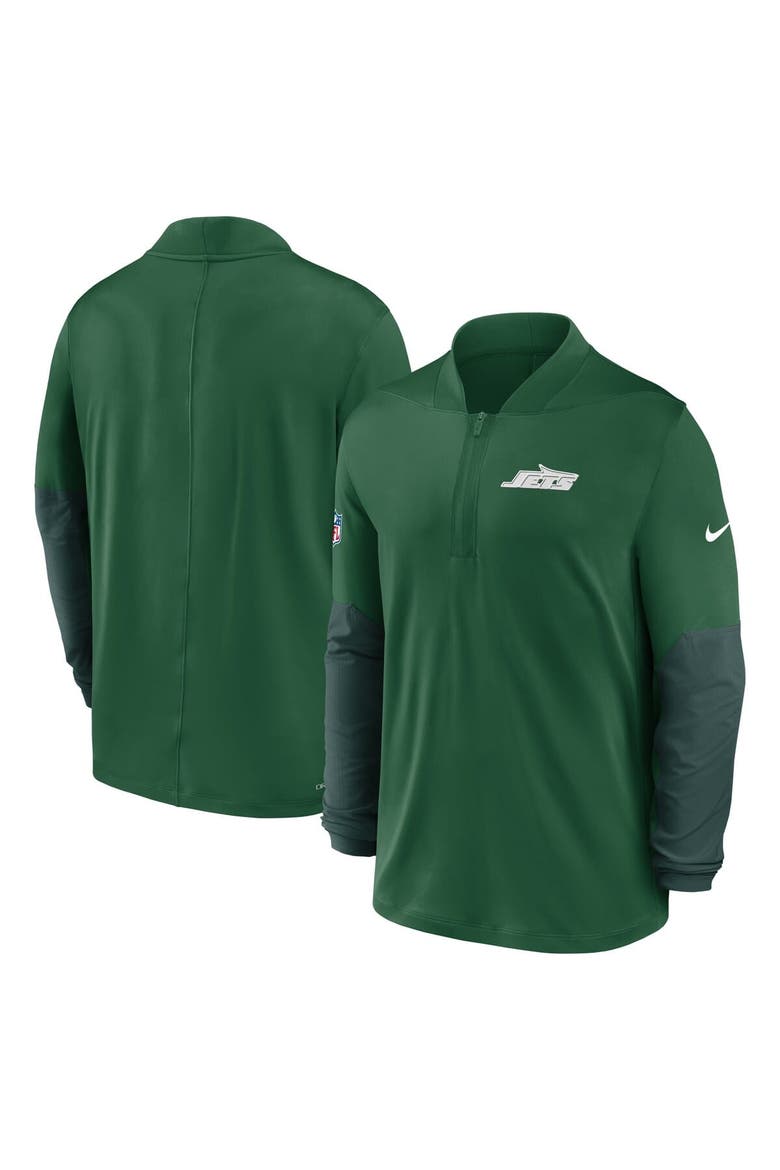 Men's Nike Green New York Jets Sideline Dri-FIT Half-Zip Pullover, Alternate, color, Green