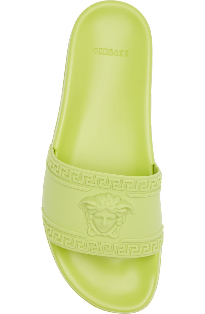 Versace Palazzo Medusa Slide Sandal, Alternate, color, Citron