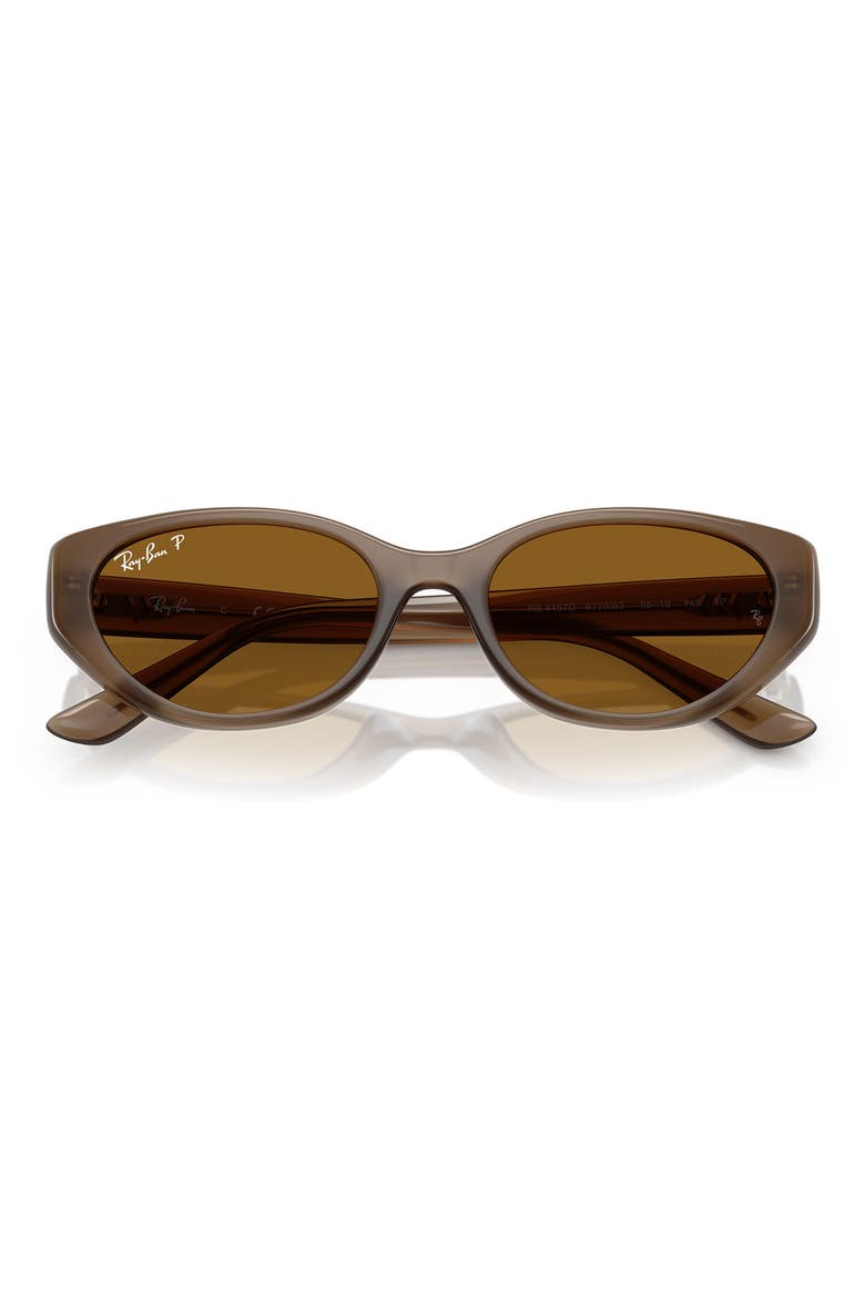55mm Polarized Pillow Sunglasses, Alternate, color, TRANSPARENT BROWN