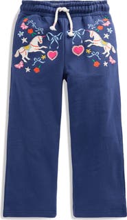 Mini Boden Kids' Bobbie Appliqué Wide Leg Sweatpants