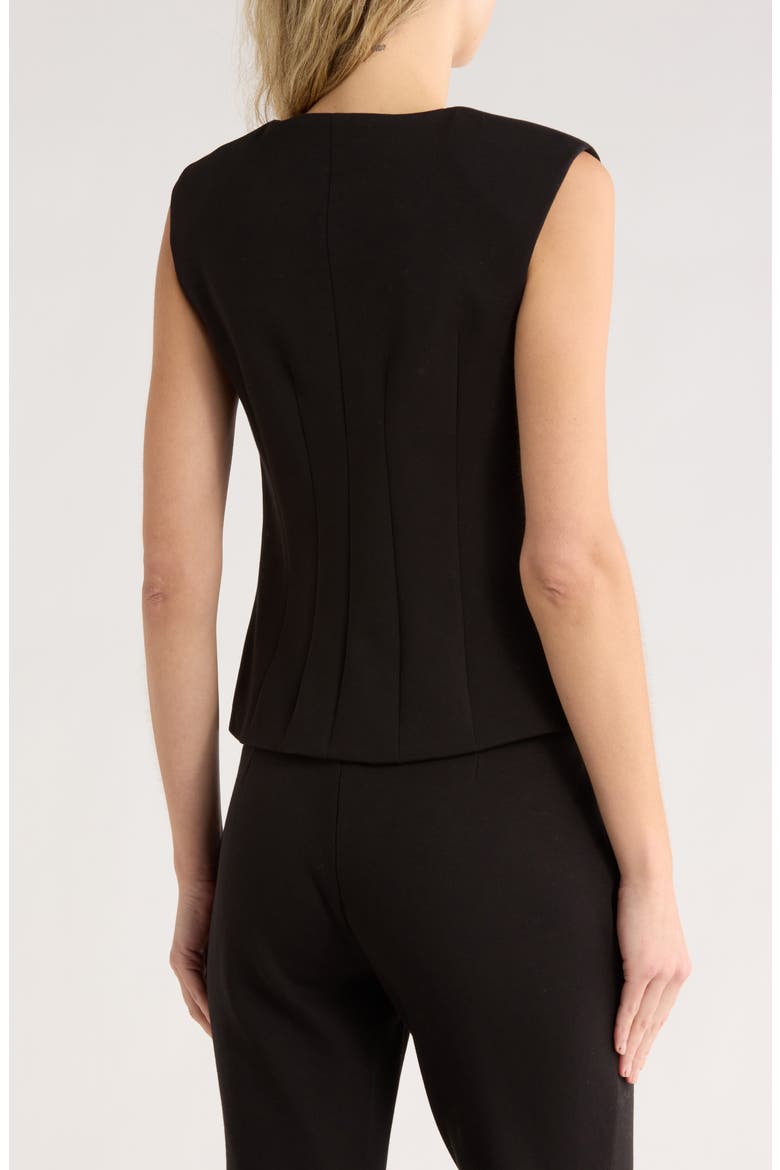 Solid Button Front Vest, Alternate, color, BLACK