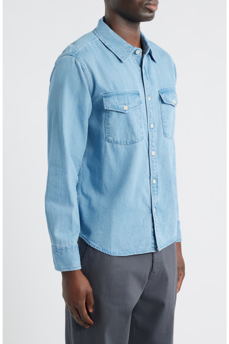 Cotton Denim Button-Up Shirt, Alternate, color, INDIGO