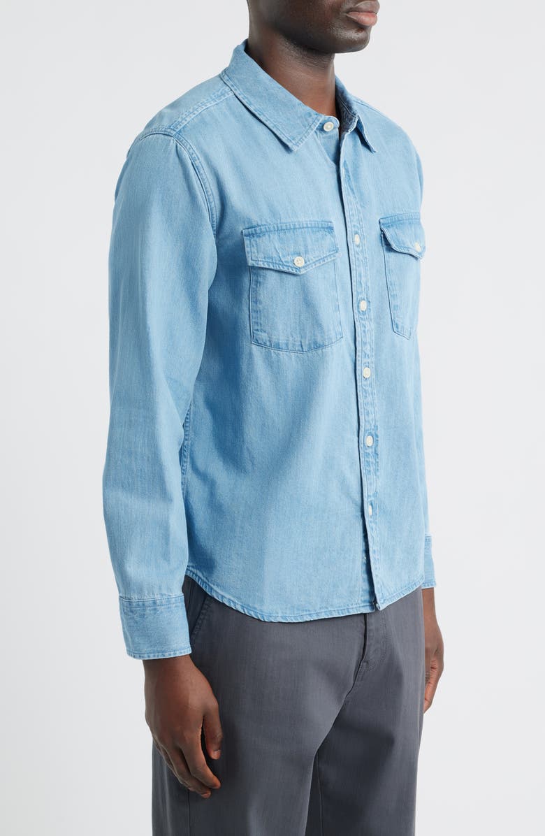 Corridor Cotton Denim Button-Up Shirt, Alternate, color, Indigo