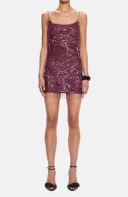 JADED LONDON Ellora Wine Embellished Minidress