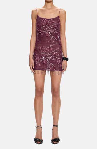 Ellora Wine Embellished Minidress