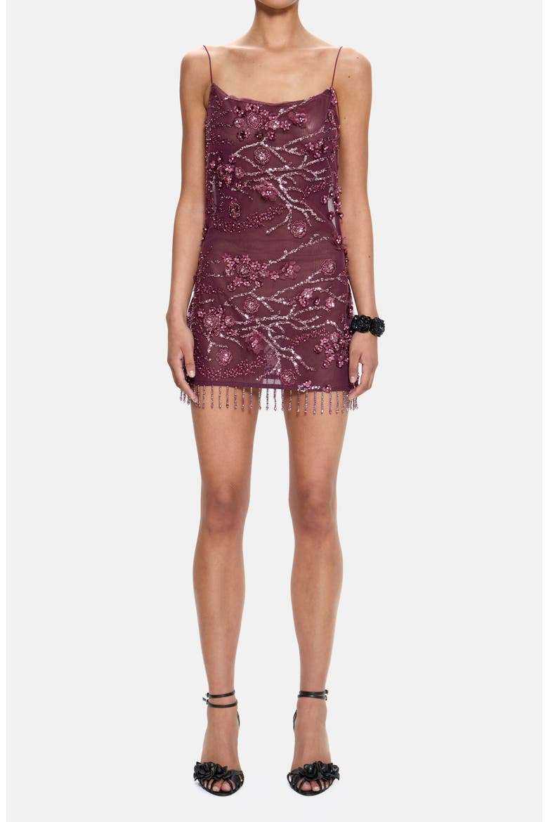 jaded london mini dress Lucia Backless With Flower Detail | Asymmetric dark grey marl jersey dress with oversized eyelets and a cut out hip shape Shop Mini Cindy Plunge Dress