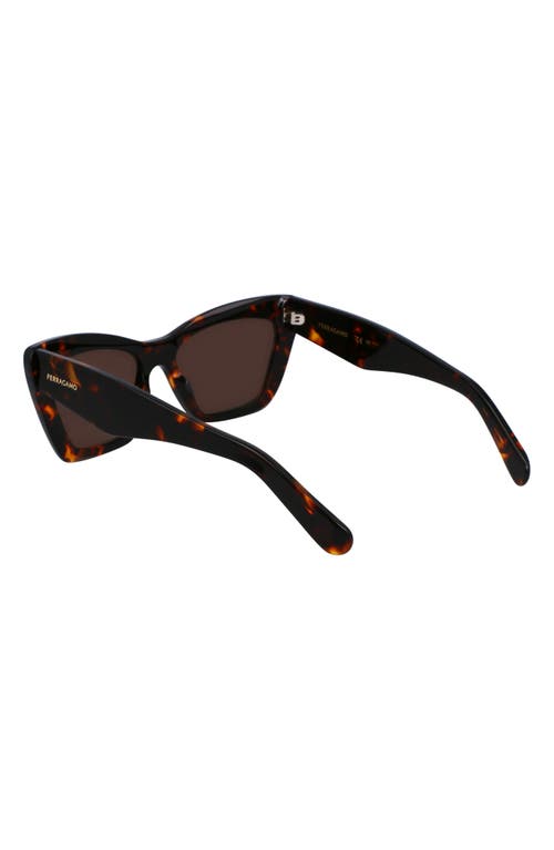 Ferragamo 55mm Butterfly Sunglasses In Dark Tortoise
