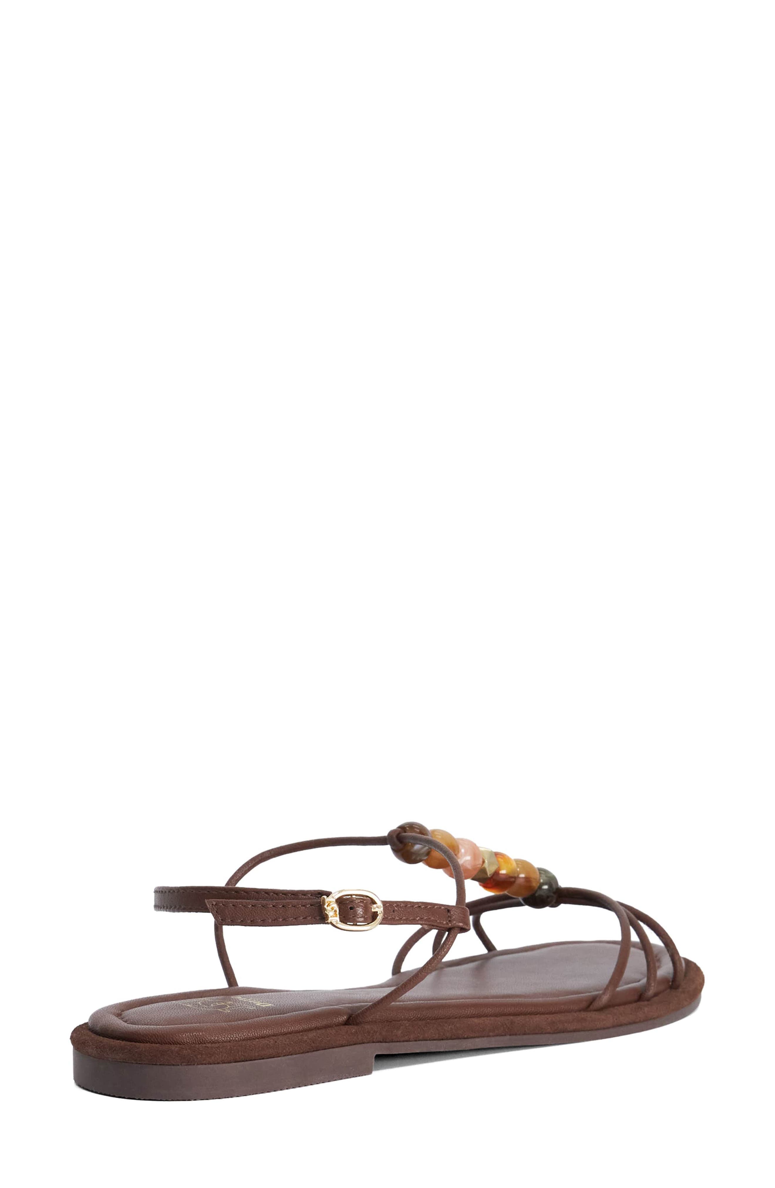 Dune London Lemnos Leather Flat Sandal, Alternate, color, Chocolate