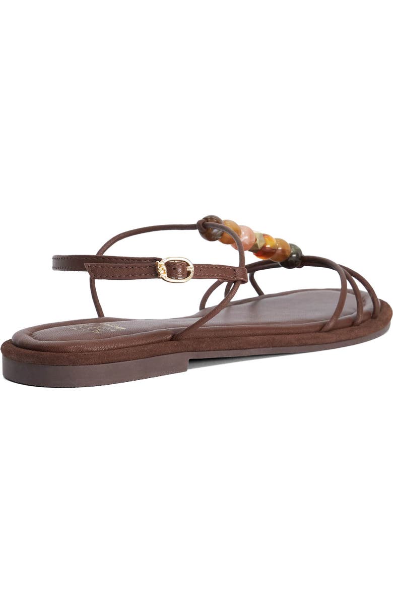 Dune London Lemnos Leather Flat Sandal, Alternate, color, Chocolate