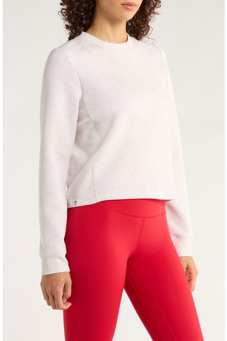Dreamweave Recycled Polyester Blend Crop Sweatshirt, Alternate, color, HEATHER MOONBEAM