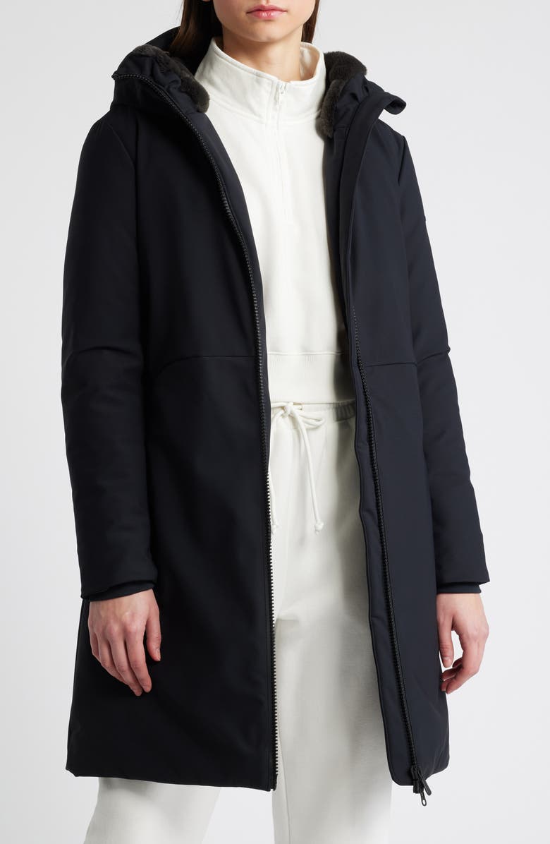 Save The Duck Junia Hooded Water Resistant Coat, Alternate, color, 
