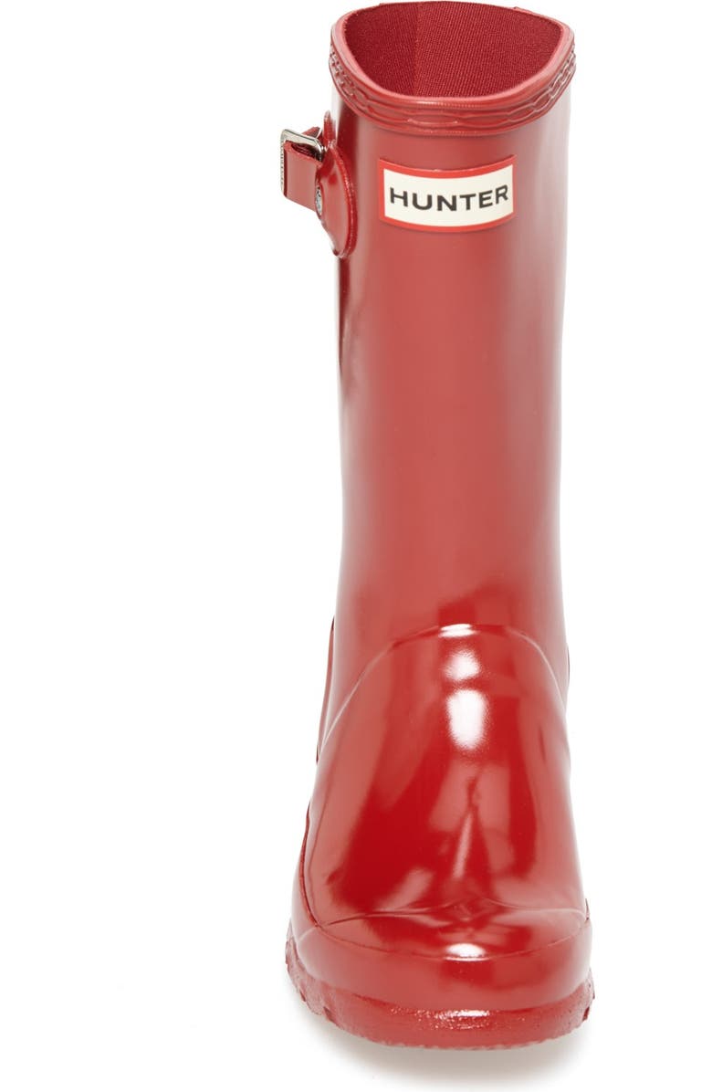 Hunter Kids' Original Gloss Waterproof Rain Boot, Alternate, color, Military Red