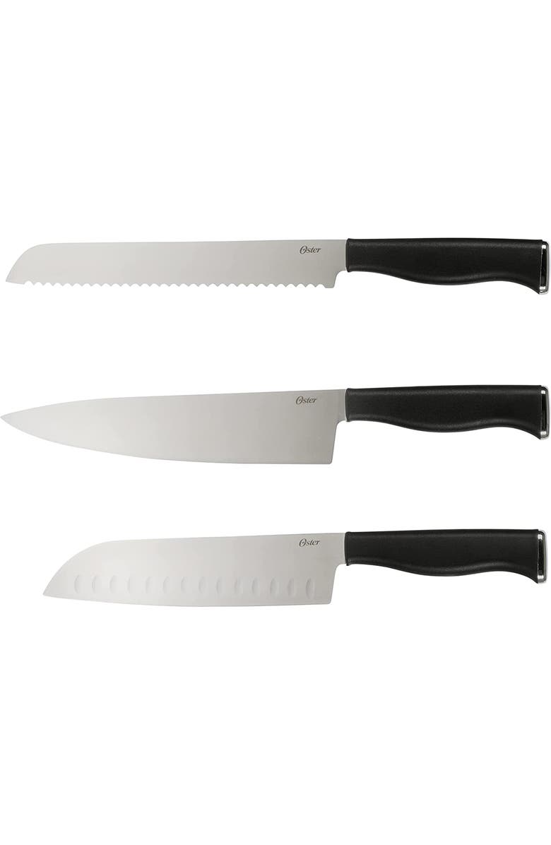 OSTER Langmore 15 Piece Stainless Steel Blade Cutlery Set, Alternate, color, Black