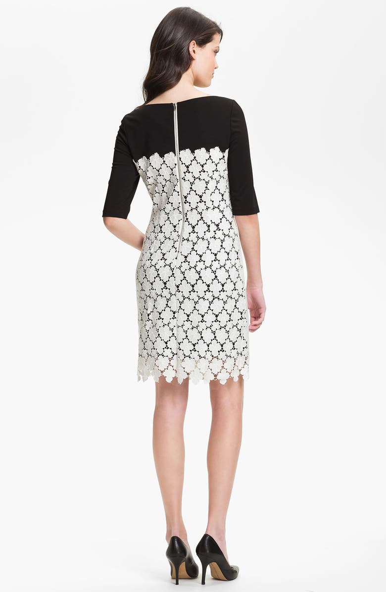 Suzi Chin for Maggy Boutique Lace Overlay Sheath Dress, Alternate, color, 