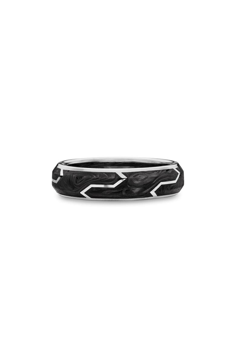 David Yurman Forged Carbon Band Ring in 18K White Gold, Main, color,
