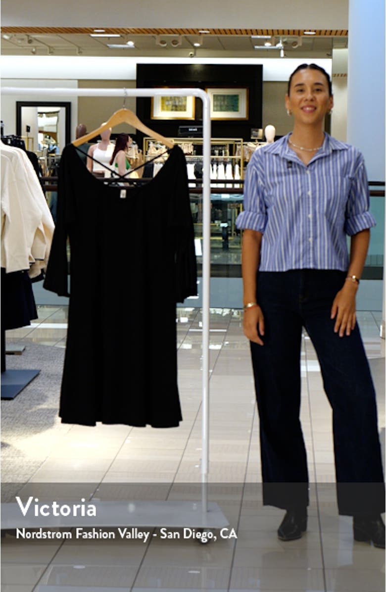 Crisscross Scoop Neck Cold Shoulder Dress, sales video thumbnail