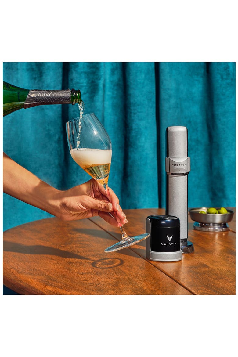Sparkling™ Wine Preservation System, Alternate, color, SILVER/ BLACK