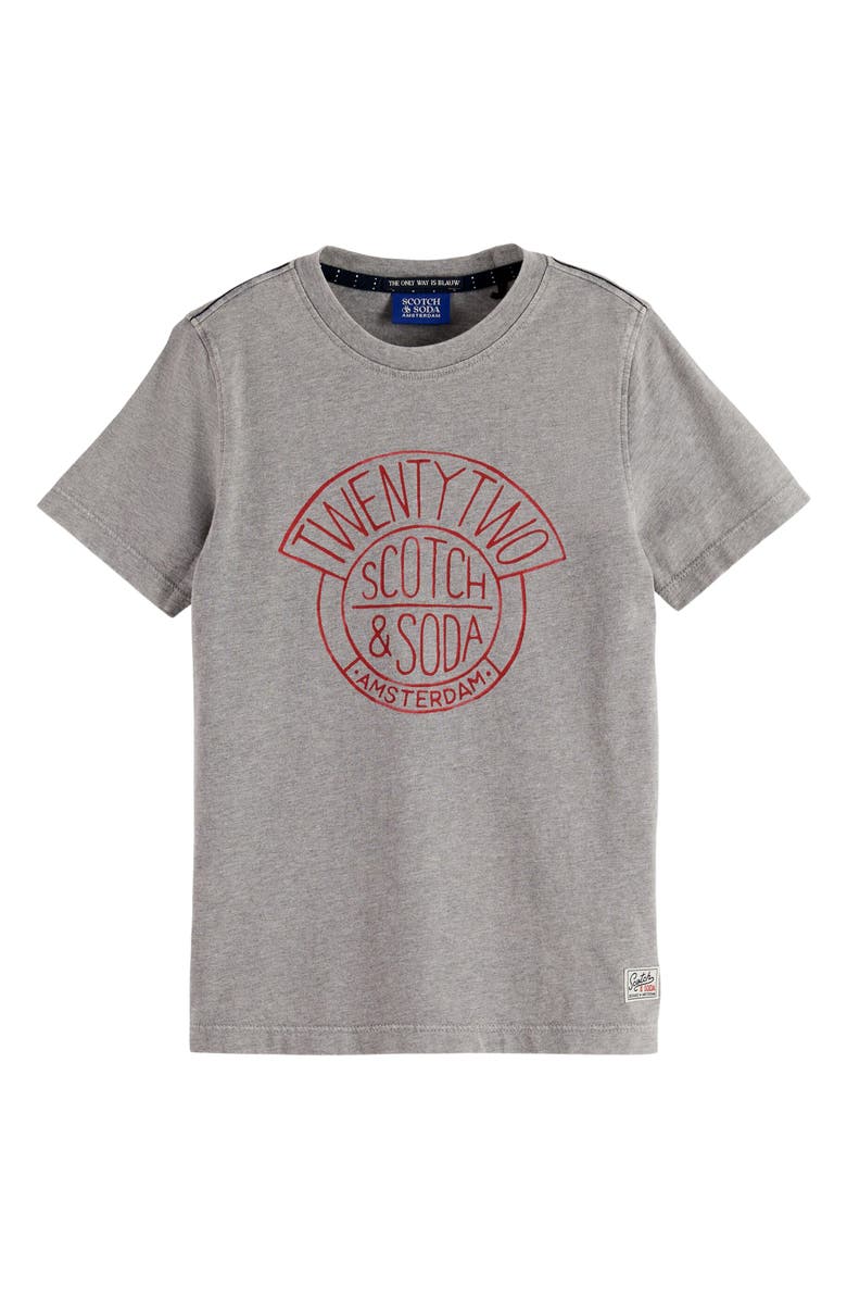 Scotch & Soda Kids' Logo Cotton Graphic T-Shirt, Main, color, Grey