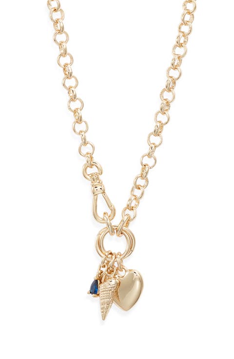 Round Link Chain Charm Necklace