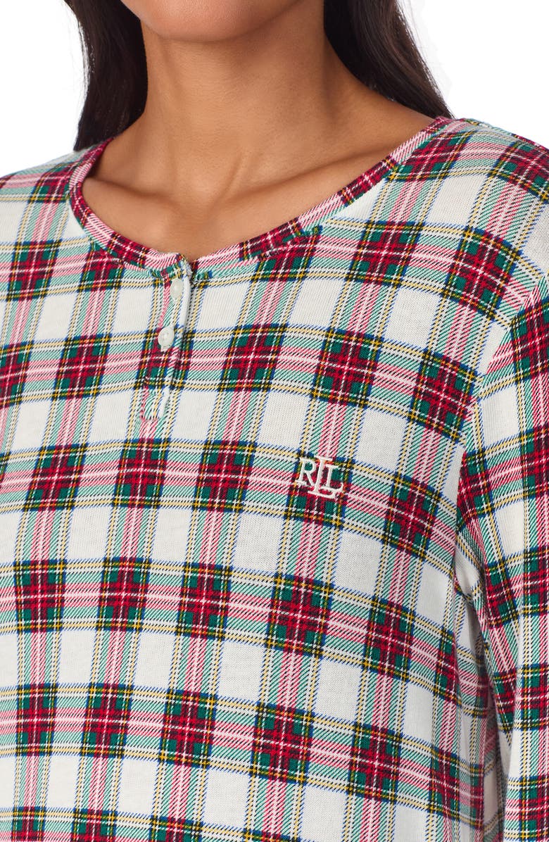 Lauren Ralph Lauren Long Sleeve Henley Nightgown, Alternate, color, 