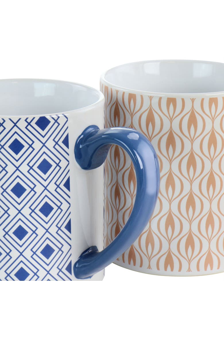 Bliss 4 Piece 20oz Can Shaped Stoneware Mug Set, Alternate, color, Blue