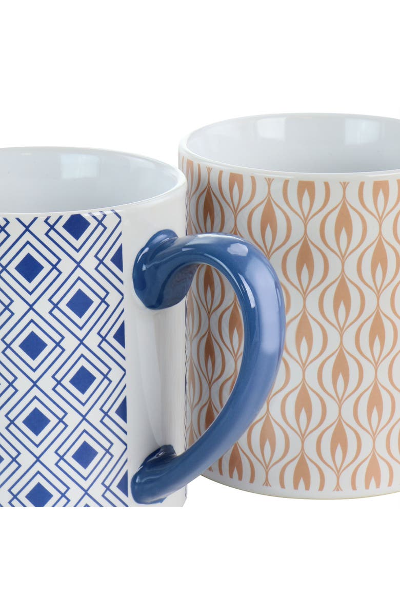 Mr. Coffee Bliss 4 Piece 20oz Can Shaped Stoneware Mug Set, Alternate, color, Blue