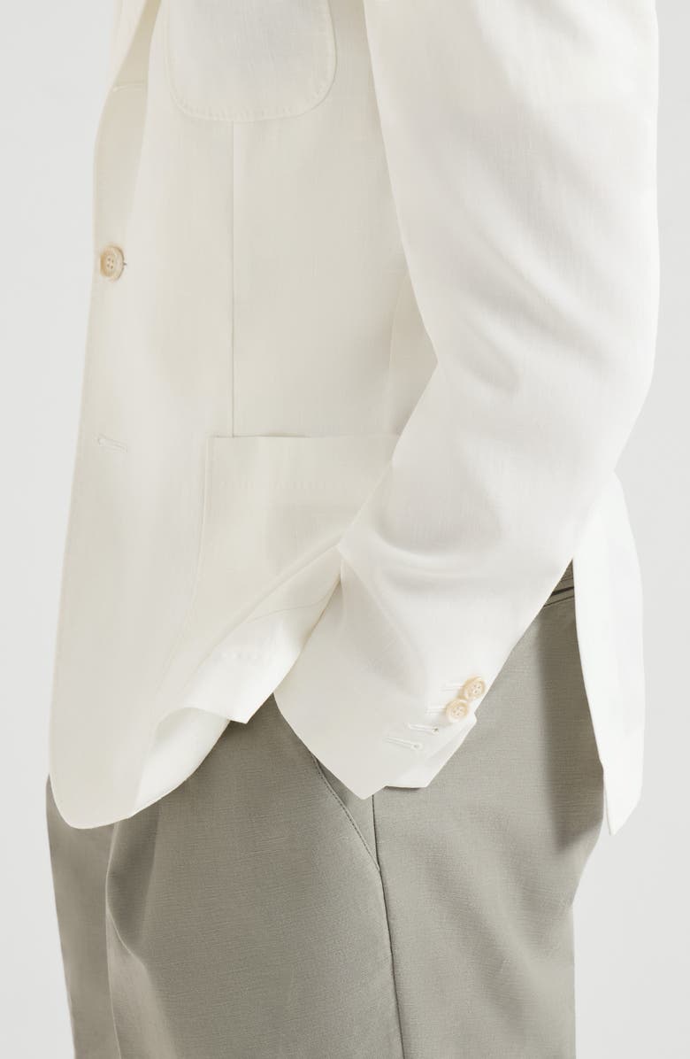 Brunello Cucinelli Linen deconstructed blazer, Alternate, color, Panama