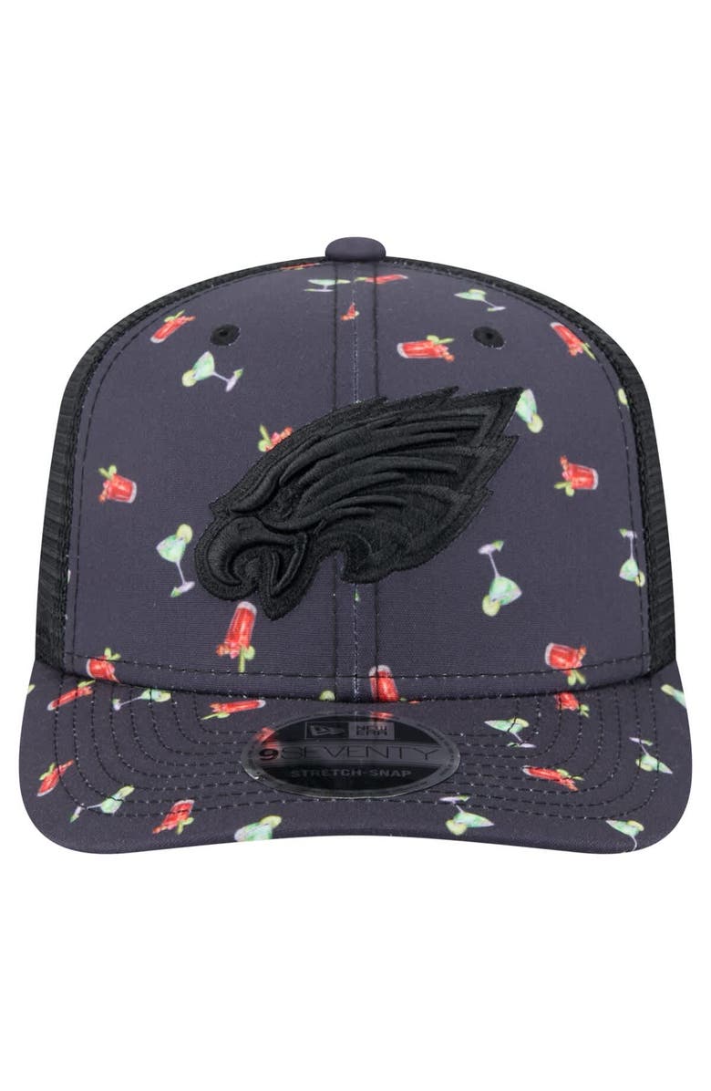 New Era Men's New Era Navy/Black Philadelphia Eagles Adventure Drinks Pattern 9SEVENTY Stretch-Snap Hat, Alternate, color, Navy