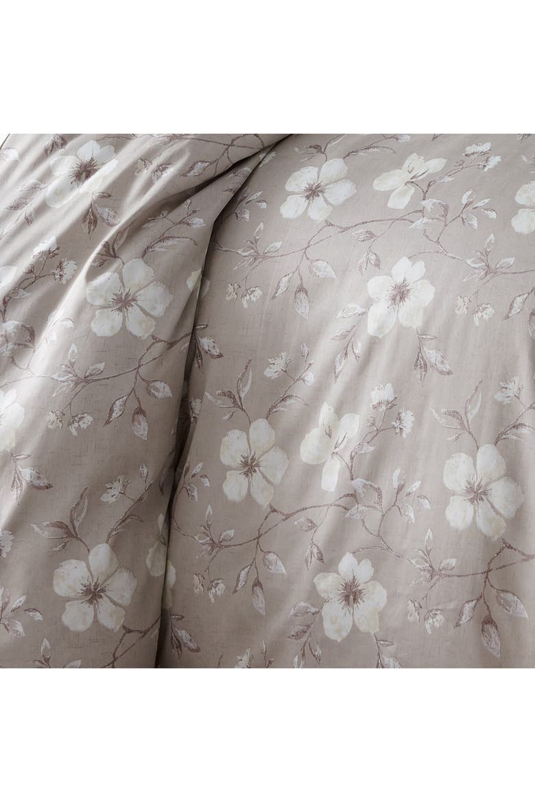 Ultra-Soft 300 Thread-Count Cotton Duvet Cover Set, Main, color, FLORAL TAUPE / GREY