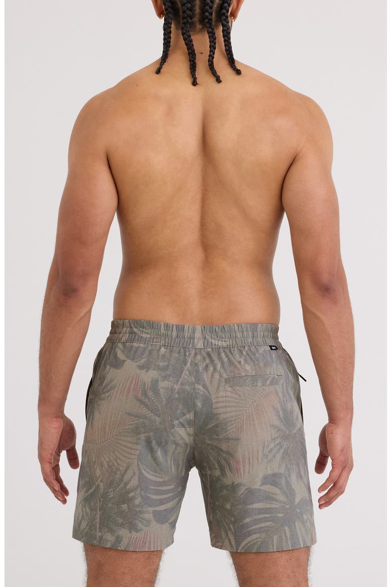 Sea to Shore 2N1 6-Inch Volley Swim Trunks, Alternate, color, PALM CANOPY-KHAKI