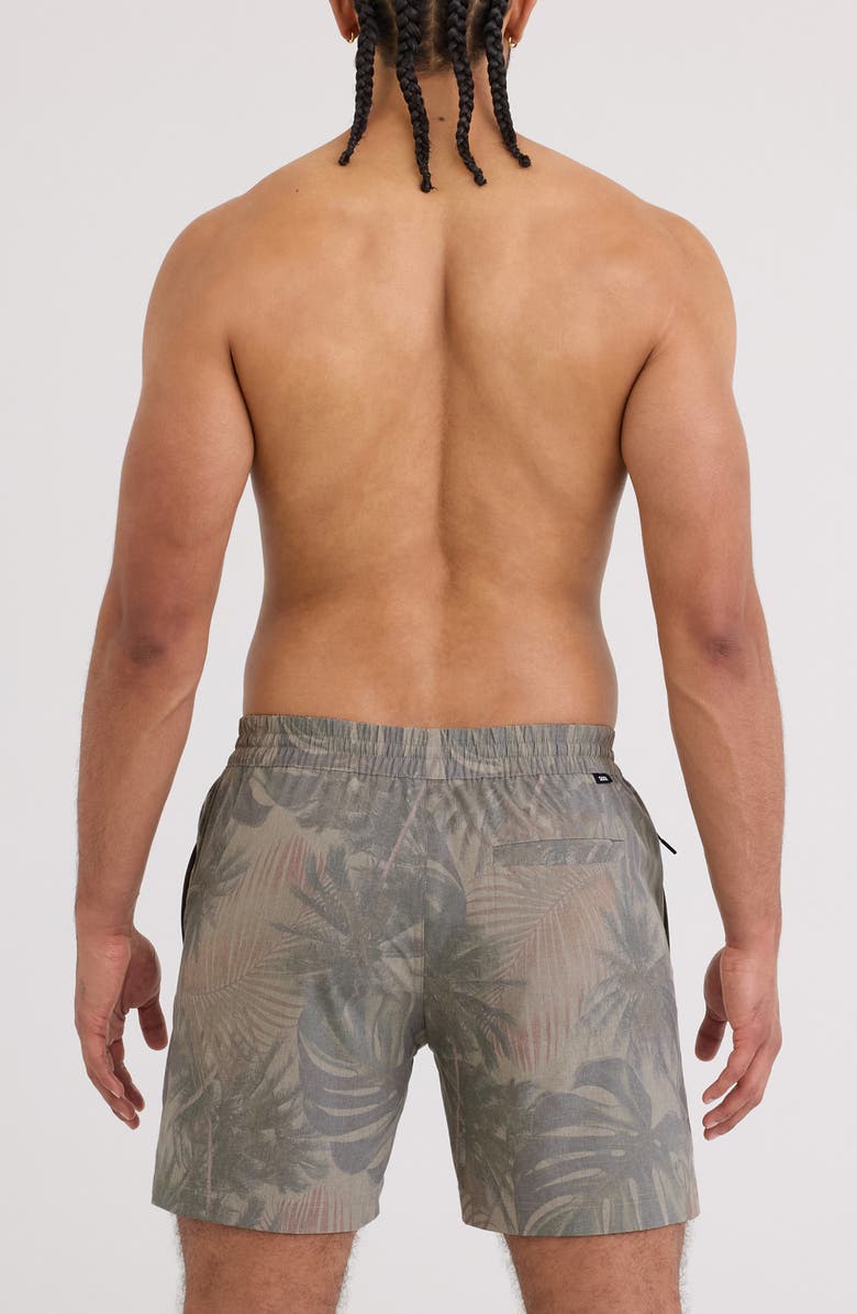SAXX Sea to Shore 2N1 6-Inch Volley Swim Trunks, Alternate, color, Palm Canopy-Khaki