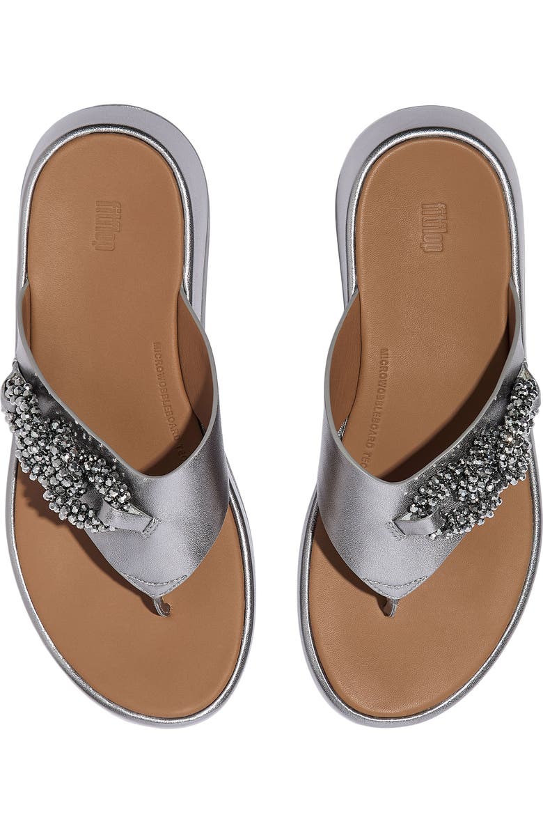 FitFlop F-Mode Beaded Chain Platform Sandal, Alternate, color, Silvereen