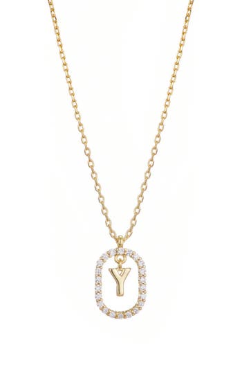 Adornia Floating Letter Initial Cubic Zirconia Pendant Necklace